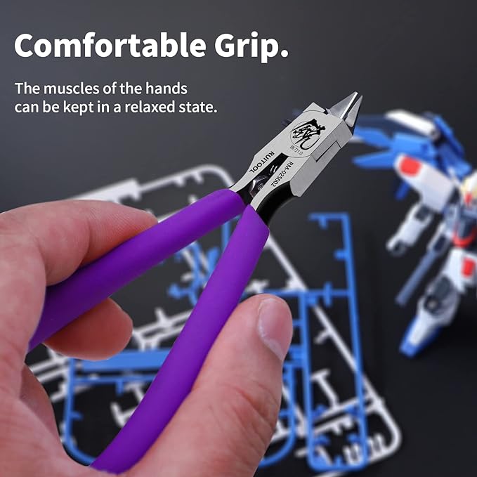 RUITOOL Model Nippers,Gundam Model Tools for Beginners to Repair and Fix Plastic Models, Ultra-thin Single-edged Non-slip Grip,4.7 Inch Sharp Cutters for Gunpla Model Building