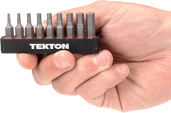 TEKTON 1/4 Inch Hex Bit Set with Rail, 9-Piece (5/64-1/4 in.) | DZX93001
