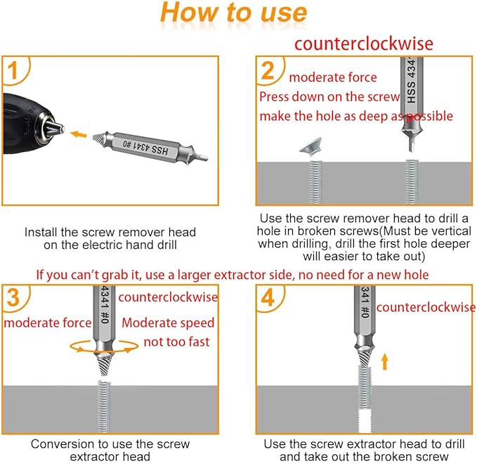 Gifts for Men,THOSAF Damaged Screw Extractor Set,Fathers Day Gifts for Dad from Daughter Son,Mens Gifts for Dad,Husband,Stripped Screws Bolt Drill Bit Tools for Easy Removal of Rusty Broken Screw