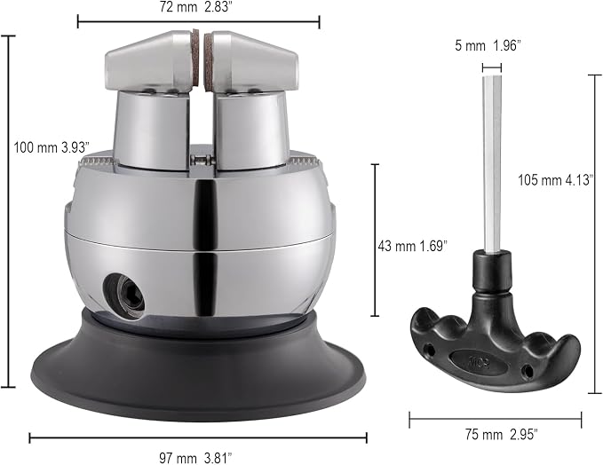 DZQ 3"32PCS Ball Vise Engraving Setting Tool 360°Rotation Bench Vise(Black)