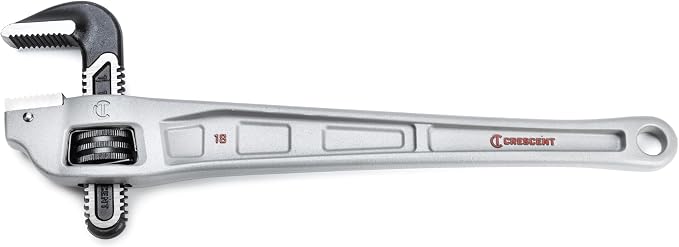 Crescent 18" Aluminum Offset Handle Pipe Wrench | CAPW18F | Heavy-Duty Plumbing Tool for Tight Areas, Adjustable Home Repair Hand Tool