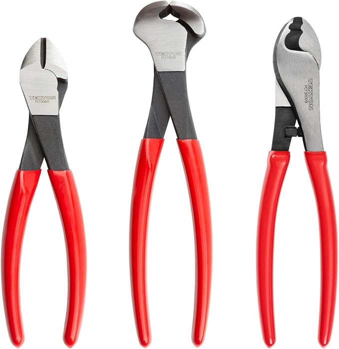 TEKTON Cutting Pliers Set, 3-Piece (Diagonal, End, Cable Cutting) | PCT99120