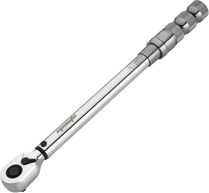 EPAuto 1/2-Inch Spring-Loaded Ring Locking Torque Wrench, High-Contrast Scale, and Click Alert, with Dual Direction Adjustment, 10~150 ft-lb, Cr-V