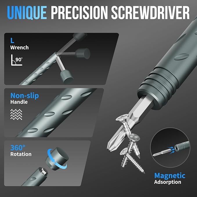 STREBITO 55-in-1 Precision Screwdriver Set, Compact Magnetic Repair Tool Kit with 2-in-1 Screwdriver, Mini Wrenches, Pry Tools and Specialty Bits for Electronics, Computer, Laptop, Phone, Bike (Black)