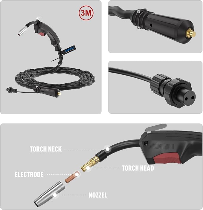 ANDELI 135Amp MIG Welder 110V Portable Gasless Welder Flux MIG/Lift Tig/Stick 3-in-1 Multiprocess Welder LED Digital Display Welding Machine IGBT Inverter Welder