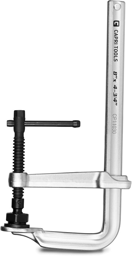 Capri Tools 8-Inch Heavy Duty All Steel Bar Clamp, 4-3/4-Inch Throat Depth, 2,204 lb Clamping Force