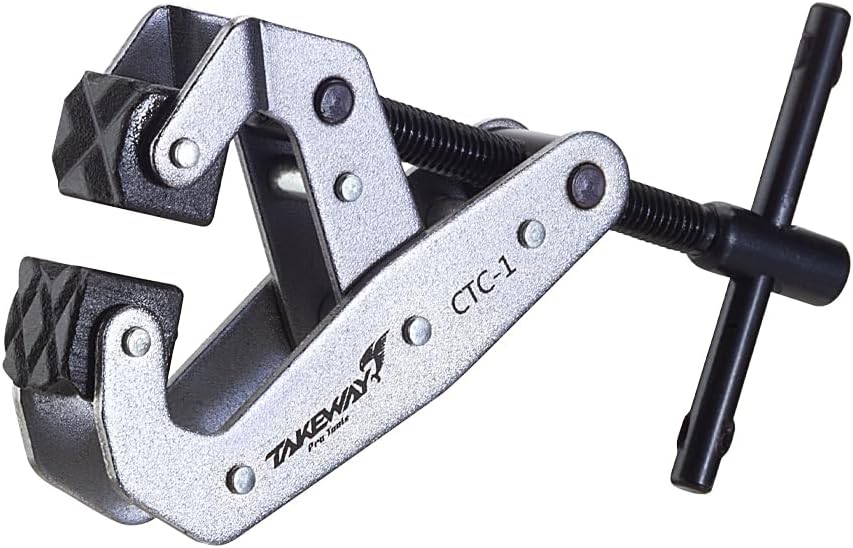 Clamp with T-Handle, Deep Throat Welding and Fabricating, Multi-Purpose Lever Clamp, Cantilever Arm Clamps For Secure Hold, 1" Opening Capacity, 1 Pack