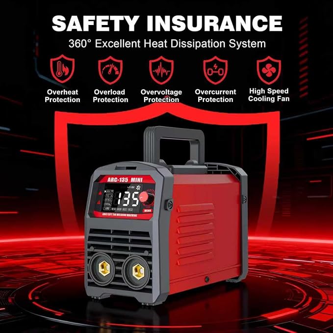 Stick Welder, ARC 135 Portable Welding Machine 110V, Stick/Lift TIG Mini Welder Machine 2 In 1 with Large LED Display, IGBT Inverter, Home DIY Arc Welder, Hot Start,Arc force, Anti-Stick, VRD