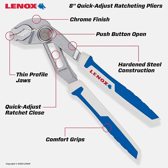 8IN VJAW QUICK-ADJUST PLIER