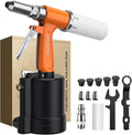 Proster Pneumatic Riveter - 5 Nozzles Pneumatic Rivet Gun, 3924LBF Pulling Heavy-Duty Air Pop Riveter 3/32", 1/8", 5/32", 3/16" and 1/4" Capacity