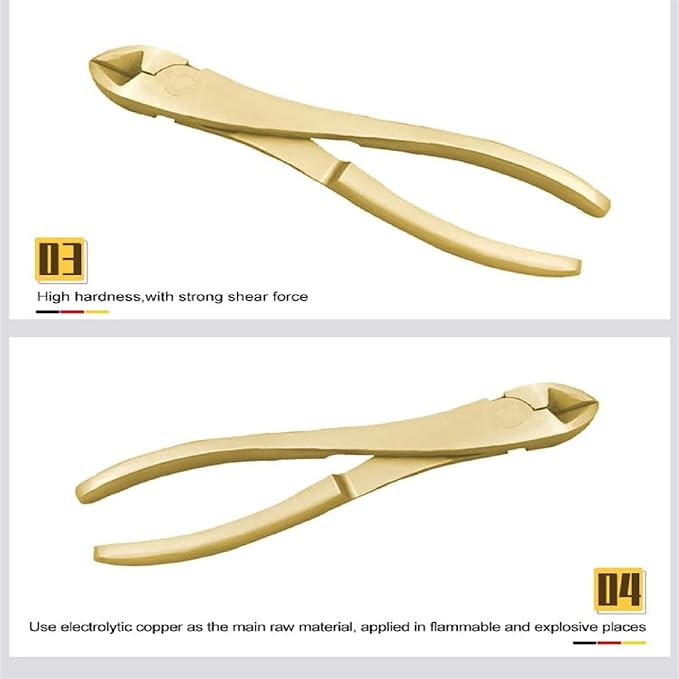 WEDO Diagonal Cutting Pliers, Side-cutting Pliers, Side Cutter, Length 150mm, Length 6 inch, Aluminum Bronze, Non-Sparking, DIN Standard, BAM & FM Certificate