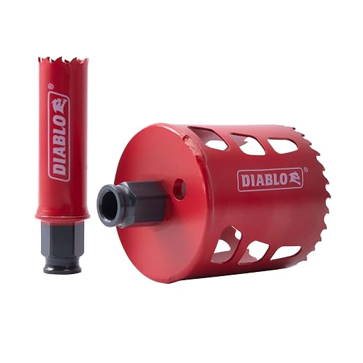 Diablo General Purpose Bi-Metal Hole Saw Set - Fits with Mandrel System - 10 Saw Cups, 1 Mandrel, 1 Pilot Bit, 2 Adaptor Nuts - DHS14SGP