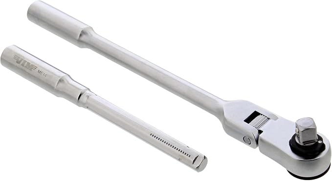 VIM Tools Flex Socket Ratchet to T Handle Wrench 3pc Set - 1/4in Small Ratchet Set with Socket Extension and Adapter