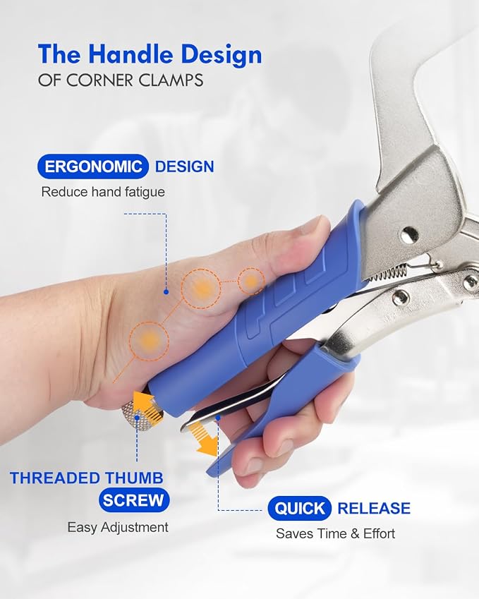 DRAGONITE Heavy Duty C Clamp, Vise Grip Locking Pliers With Swivel Pads, 15 Inch Face Clamp for Woodworking, Welding and Pocket Hole Joinery, 2 Piece