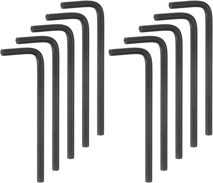 HARFINGTON 10pcs Hex Key Wrench 7/64" L-Shape Hexagon SAE Wrenches Chrome Vanadium Steel Repairing Tool for Home Repair, Black