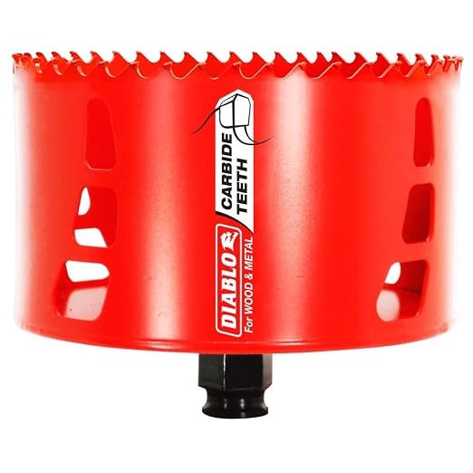 Diablo Carbide Teeth Hole Saw for Wood and Metal - Fits with Snap-Lock Plus Mandrel System, Tool-Free Plug Ejection - 4-5/8" Diameter, 2-3/8" Length - DHS4625CT