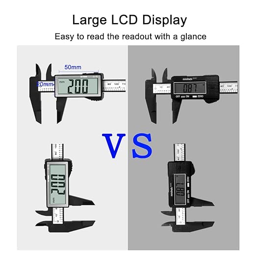 Kynup Caliper Measuring Tool, Digital Caliper Outside Micrometer with Large Screen, Caliper Tool for Mechanics, Jewelers, Woodworkers, Inch and Millimeter Conversion (6Inch)