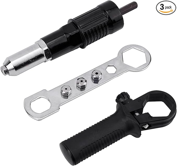 Penitue Pop Rivet Gun Adapter Kit, Premium Automotive Cordless Electric Drill Riveter Gun Adapter Attachment Tool Accessories Easy Installation Suitable for SUV Truck and Car