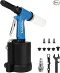 Heavy Duty Pneumatic Rivet Gun, 4000LBF Air Rivet Gun Set- 3/32", 1/8", 5/32", 3/16", 1/4" Riveter with NPT 1/4 inch for Automotive, Construction, Manufacturing Industries
