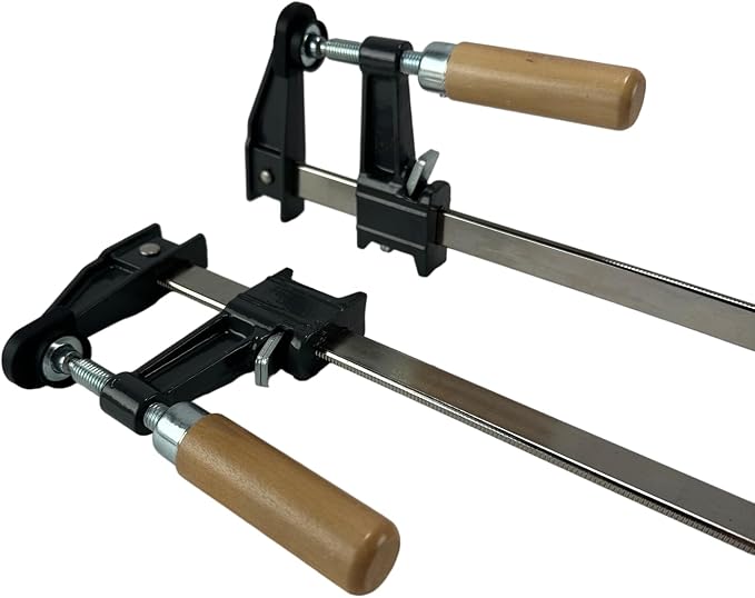 Set of 6-36" Steel Bar Clamp with Metal Ratcheting System and Quick Release Suitable for a Wide Range of Woodworking and Metalworking
