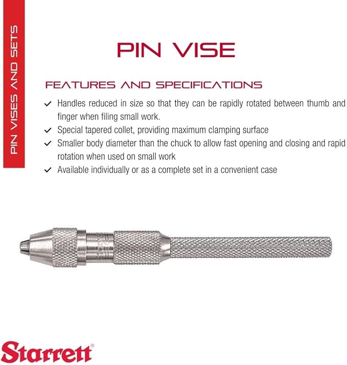 Starrett Pin Vise, .050 - .125" Range