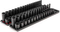 TEKTON 3/8 Inch Impact Socket Set, 68-Piece | SID91218 | (1/4 - 1 in., 6 - 24 mm), Shallow and Deep, 6-Point, Socket Rail