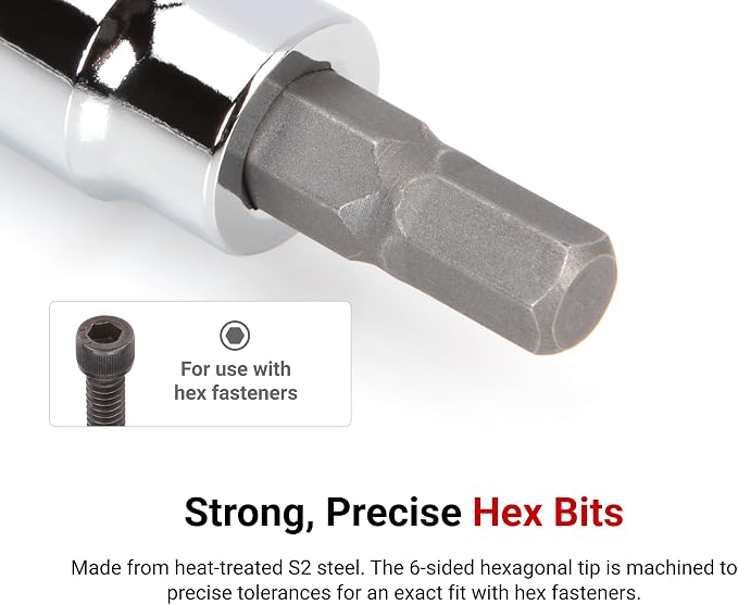 TEKTON Hex Bit Socket Set, 11-Piece | SHB91107 | 3/8 Inch Drive, (3 - 10 mm), Socket Rail
