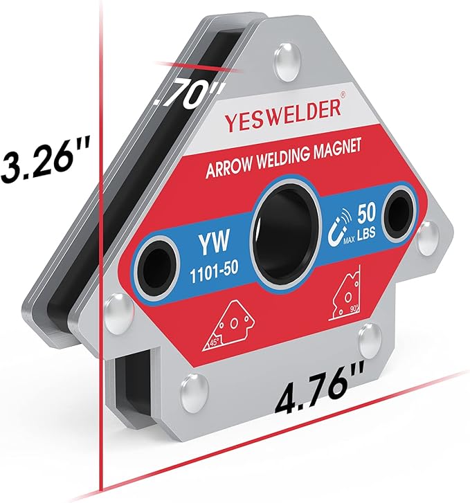 YESWELDER 50 LB Welding Magnet-4 Pieces of Magnetic Welding Holder 50 LBS Holding Power Welding Accessories