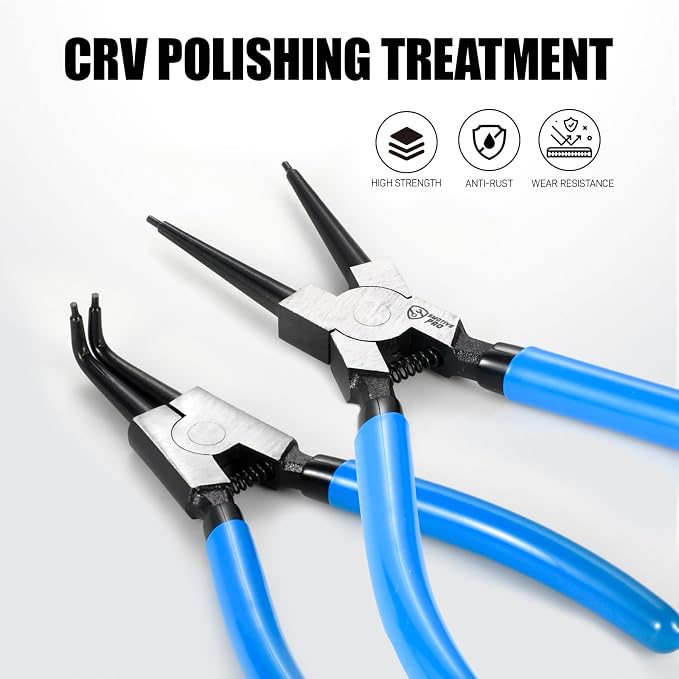 SMOTIVEPRO 6PCS 7inch Internal/External Snap Ring Pliers Set