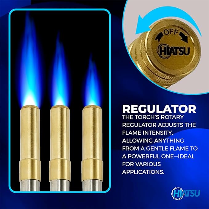 Portable Turbo Torch Kit - Durable Propane Torch with Adjustable Flame Control & Heavy-Duty Tips - Ideal Turbo Torch for HVAC & Refrigeration - Compatible with MAPP Gas