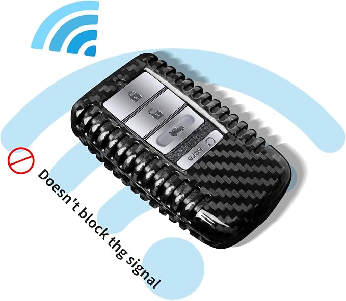 T-carbon Key Fob Cover Fits Acura 2022 MDX, Real Carbon Fiber Key Fob Case Compatible with Acura 2023 RDX MDX RLX NSX ILX TLX TLX-L CDX Smart Remote Accessories Key Shell Protector Black