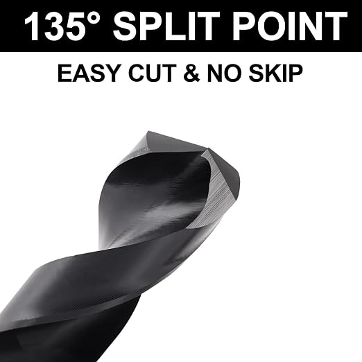 7/8 Drill Bit for Metal and Hardened Steel, M35 Cobalt 1/2 Inch Reduced Shank Industrial Grade Heavy Duty Drill Bit, with Index Storage Case