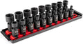 TEKTON 3/8 Inch Drive Universal Joint Impact Socket, 19-Piece | SID97103 | (6 - 24 mm), Shallow, 6-Point