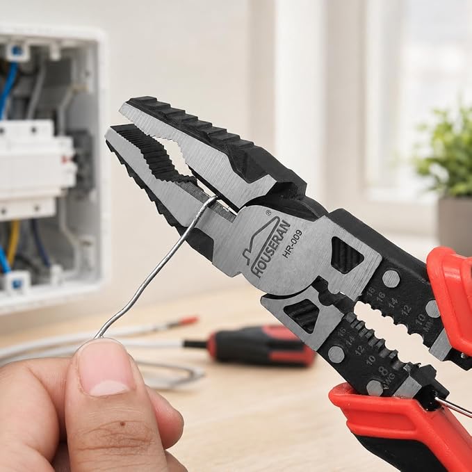 Pliers Set, 3 Pcs, for DIY & Home Use, Multifunctional | 8.3” Needle Nose Pliers, 8.3” Linemans Pliers, 7.5” Diagonal Cutters, Spring Loaded with Safety Lock, Combination Pliers Set