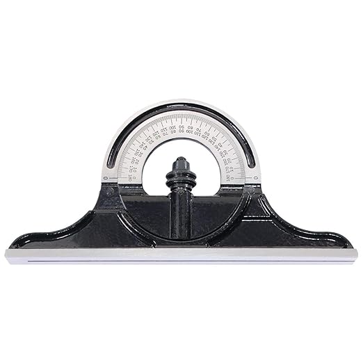 Starrett Protractor Head for Combination Squares, Combination Sets and Bevel Protractors - Reversible Head, Black Smooth Finish - PR-1224S