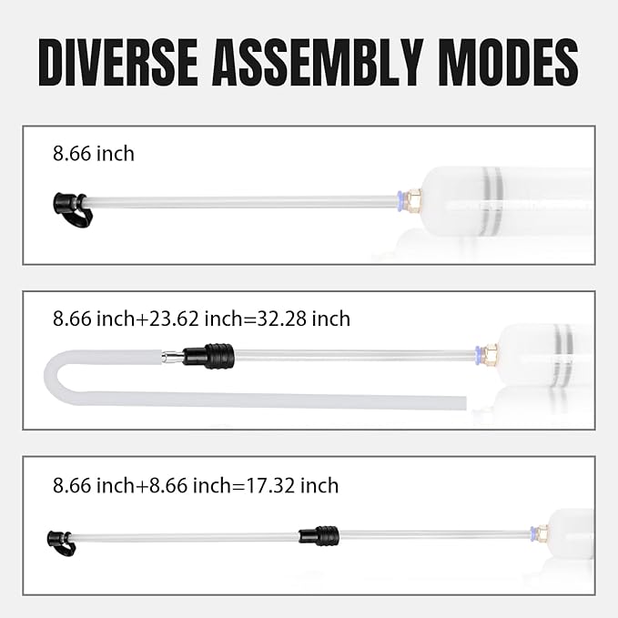 Thorstone Accessory Kit: 23.6 Inch Long Rubber Hose + 2 Suction Tubes + Extra O‑Rings & Connectors for Pneumatic/Manual Oil Changer Vacuum Fluid Extractor Pump