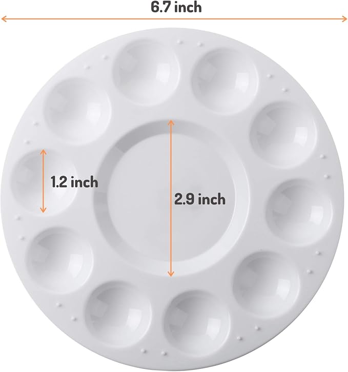 Mr. Pen- Round Paint Tray Palettes, 4 Pack, Plastic White Palettes for Students, Kids, Paint Holder, DIY Craft Class, Painting