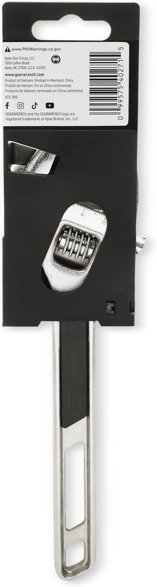GEARWRENCH 8" Chrome Adjustable Wrench | 89752