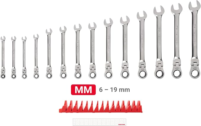 TEKTON Flex Head Ratcheting Combination Wrench Set, 14-Piece | WRC95302