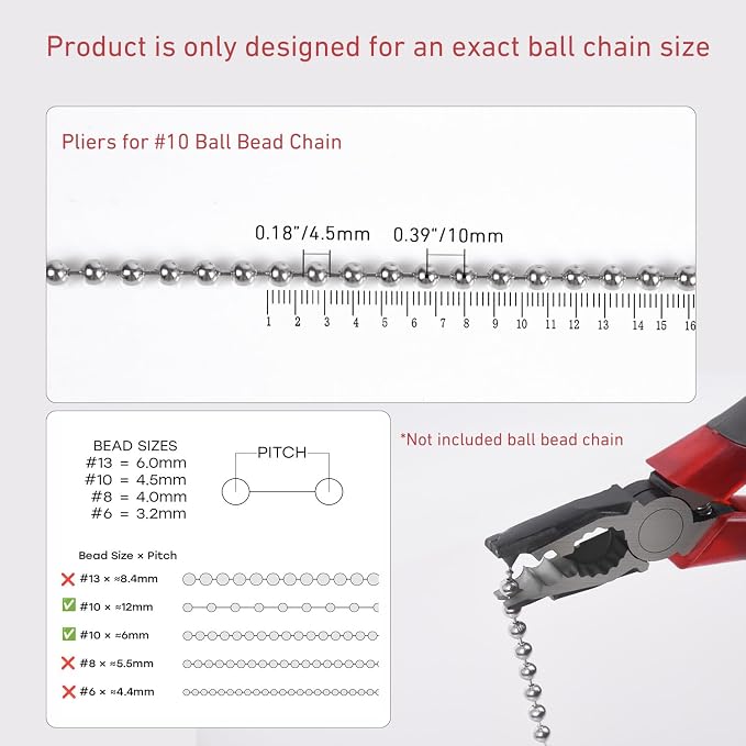 Chain Joining Pliers for #10 Ball Chain, Manual Cutting Joining Plier, Ball Metal Connector Tool Splicing Combination Pliers For Curtain Roller Blind Accessories Connector