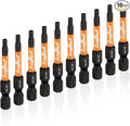 toolant 3mm S2 Steel Impact Hex Head Allen Wrench Drill Bits Set, 10pcs, 1/4" Hex-Shank, 2" Long, CNC Machined Tips with Magnetism