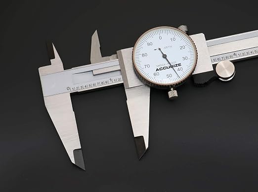 Accusize Industrial Tools 0-8'' by 0.001'' Precision Dial Caliper, Stainless Steel, in Fitted Box, P920-S218