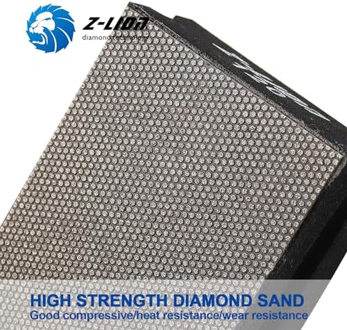 Z-lion Electroplated Diamond Polishing Hand Pads Arc Shape Back Grits 120 for Stone Glass Concrete Granite Marble-Set of 4 Pcs