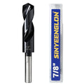 7/8 Drill Bit for Metal and Hardened Steel, M35 Cobalt 1/2 Inch Reduced Shank Industrial Grade Heavy Duty Drill Bit, with Index Storage Case