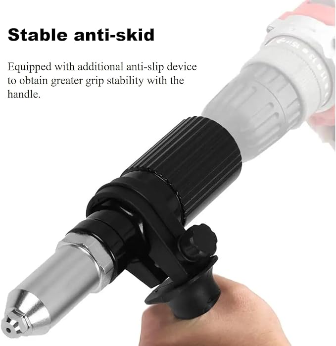Electric Riveting Gun Adapter, Rivet Gun Accessory, Electric Drill Rivet Machine, Grab Rivet and Nail, Electric Drill Rivet Gun Adapter, Power Hand Tool Riveting Kit