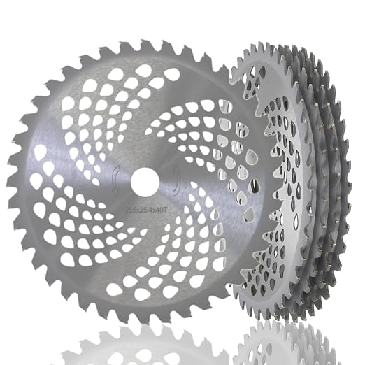Japard 5 Pack Circular Saw Blades 10" x 40T Carbide Tip Table Saw Steel Cutting Blades for Weed Eater Trimmer, Replacement, Bore 1"