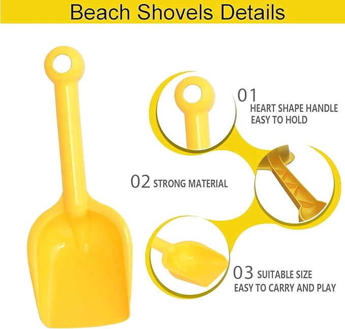 Beach Shovels for Kids 8 Pack，Heavy Duty Plastic Sand Shovels Tools for Toddlers，Spade Scoop Trowel Sand Toys for Kid Toddler Adult, Plastic Heavy Duty Garden Digging Scoop Snow Toys Accessories