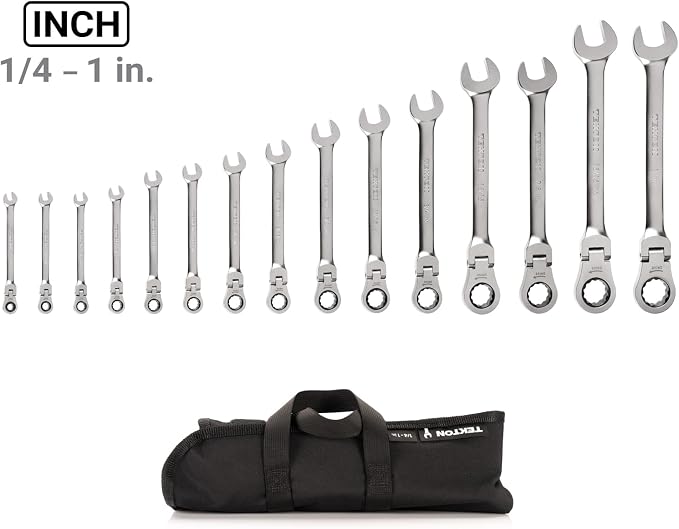 TEKTON Flex Head Ratcheting Combination Wrench Set, 15-Piece | WRC95401