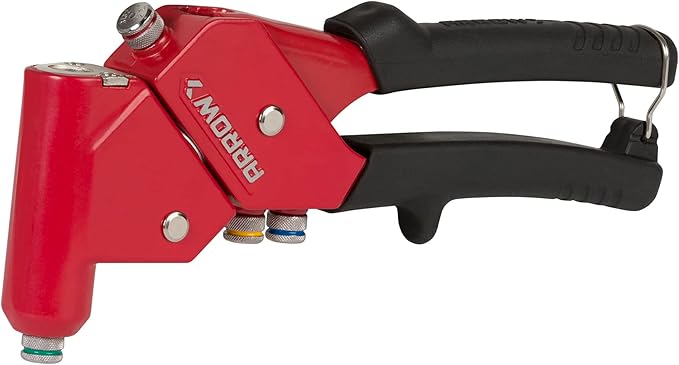 Arrow RT187SHK Swivel Head One-Handed Rivet Tool Kit, Manual Riveter Set for Metal and Auto Repair, uses 3/32", 1/8", 5/32", 3/16" Rivets, Includes Storage Case, 100 Rivets, and 4 Drill Bits