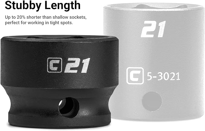 Capri Tools Stubby Impact Socket Set (3/8" Drive/SAE Set)